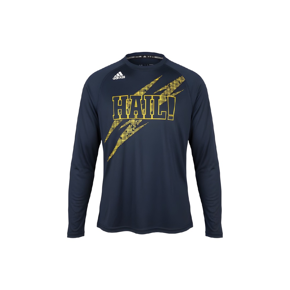 Adidas Long Sleeve Hail Michigan Wolverines Athletic T Shirt‎ Size S